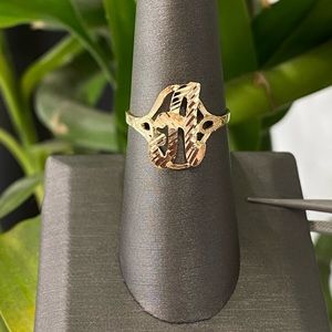 10K Yellow Gold Initial “A” Ring